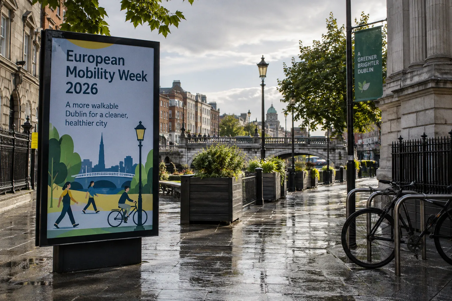 Дублин запустил программу European Mobility Week 2026 с акцентом на пешеходные зоны