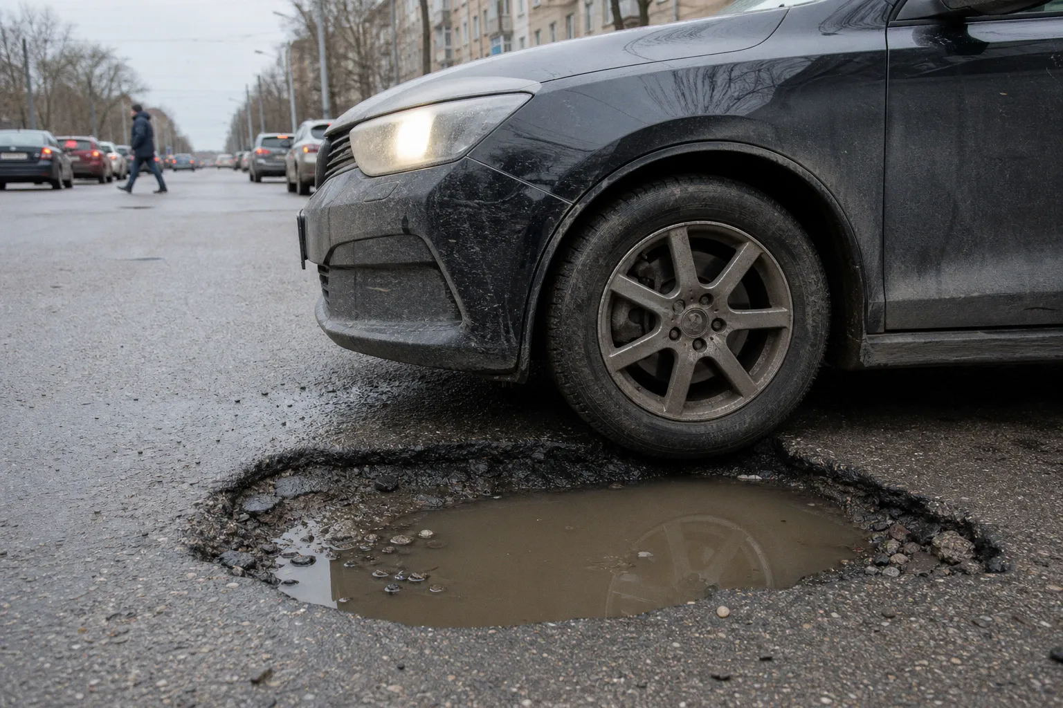 Движение автобусов ограничили на участке улицы Энгельса из-за состояния дороги